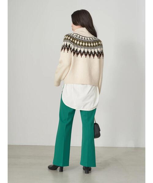 earth music&ecology(アースミュージックアンドエコロジー)の「ノルディックショートニットプルオーバー knit(ニット/セーター・レディース・ブラック/オフホワイト/杢グレー・FREE)」の11枚目の写真