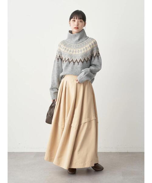 earth music&ecology(アースミュージックアンドエコロジー)の「ノルディックショートニットプルオーバー knit(ニット/セーター・レディース・ブラック/オフホワイト/杢グレー・FREE)」の21枚目の写真