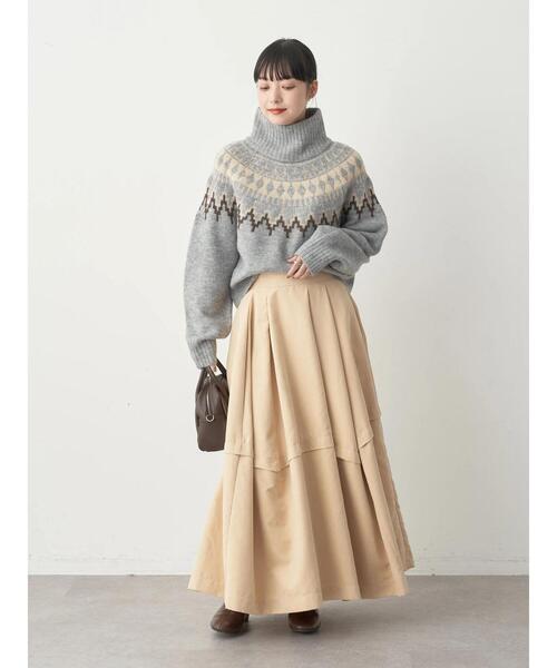 earth music&ecology(アースミュージックアンドエコロジー)の「ノルディックショートニットプルオーバー knit(ニット/セーター・レディース・ブラック/オフホワイト/杢グレー・FREE)」の22枚目の写真