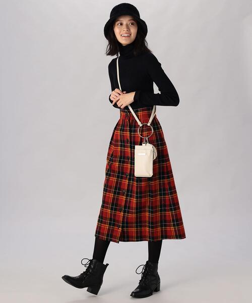 To b. by agnes b.（トゥービーバイアニエスベー）の「WT23 JUPE カラーネップチェックスカート（スカート・レディース・レッド・38/36/40）」の6枚目の写真