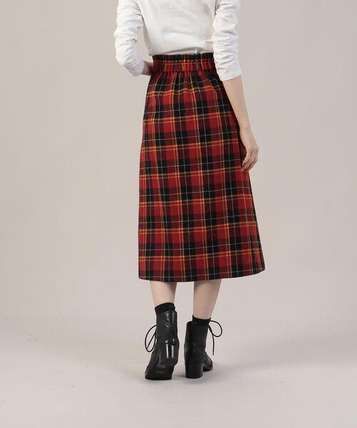 To b. by agnes b.（トゥービーバイアニエスベー）の「WT23 JUPE カラーネップチェックスカート（スカート・レディース・レッド・38/36/40）」の9枚目の写真