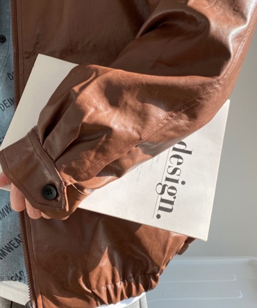 Auntie Rosa（アンティローザ）の「オーバーサイズ フェイクレザーブルゾン（ブルゾン・メンズ・ブラック/ブラウン・MEDIUM/LARGE/X-LARGE）」の14枚目の写真