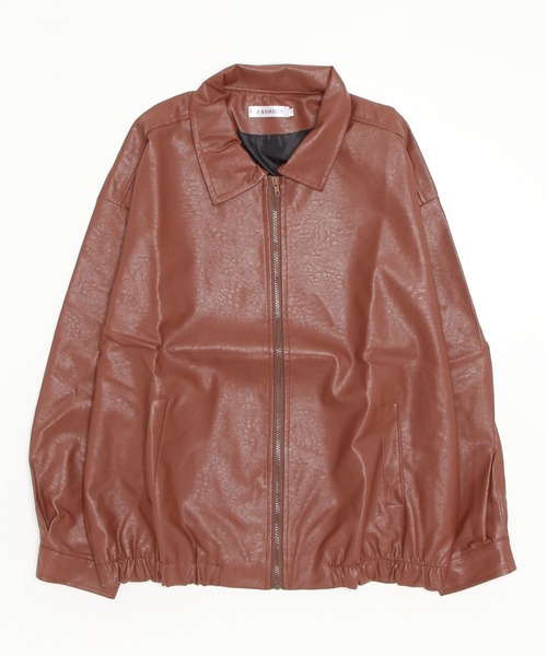 Auntie Rosa（アンティローザ）の「オーバーサイズ フェイクレザーブルゾン（ブルゾン・メンズ・ブラック/ブラウン・MEDIUM/LARGE/X-LARGE）」の21枚目の写真