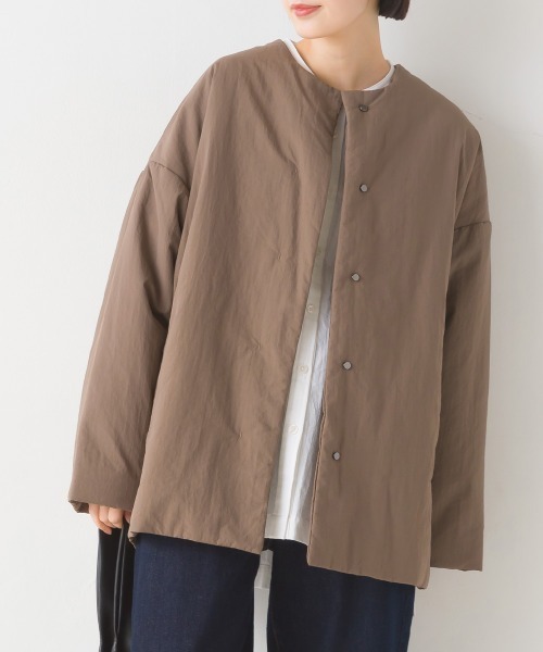 OMNES（オムネス）の「撥水加工ステッチレスサイドZIPコート（その他アウター・レディース・ブラック/ベージュ/アイボリー/カーキ/モカ/ネイビー/グレイッシュベージュ・FREE）」の10枚目の写真