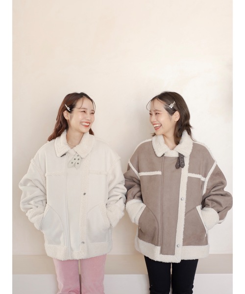 90s マルジェラ期 allegri ムートン ボア コート ジャケット jumelle（ジュメロ）の「ボアフライトジャケット（ムートンコート