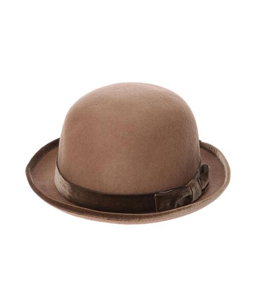 Samansa Mos2（サマンサ モスモス）の「ウールフェルトボーラーハット（ハット・レディース・キャメル/ブラック・ﾌﾘ-）」の14枚目の写真