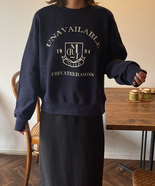 LE MORE（リモア）の「カレッジロゴスウェット（スウェット・レディース・グリーン/オートミール/ネイビー・FREE）」の10枚目の写真