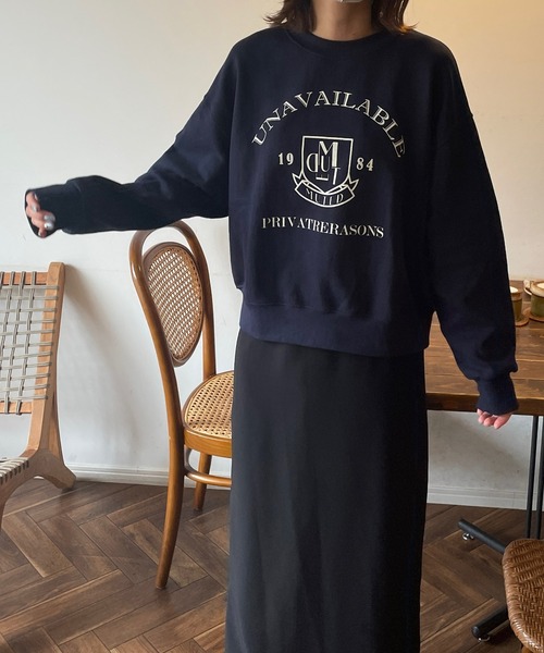 LE MORE（リモア）の「カレッジロゴスウェット（スウェット・レディース・グリーン/オートミール/ネイビー・FREE）」の15枚目の写真