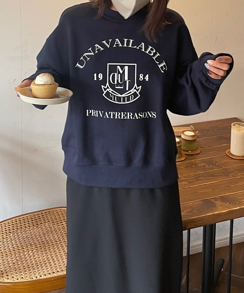 LE MORE（リモア）の「カレッジロゴスウェット（スウェット・レディース・グリーン/オートミール/ネイビー・FREE）」の7枚目の写真