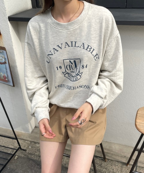 LE MORE（リモア）の「カレッジロゴスウェット（スウェット・レディース・グリーン/オートミール/ネイビー・FREE）」の18枚目の写真