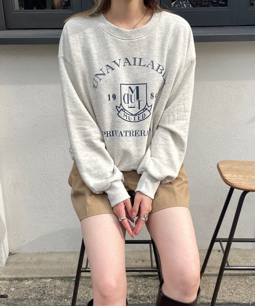 LE MORE（リモア）の「カレッジロゴスウェット（スウェット・レディース・グリーン/オートミール/ネイビー・FREE）」の13枚目の写真