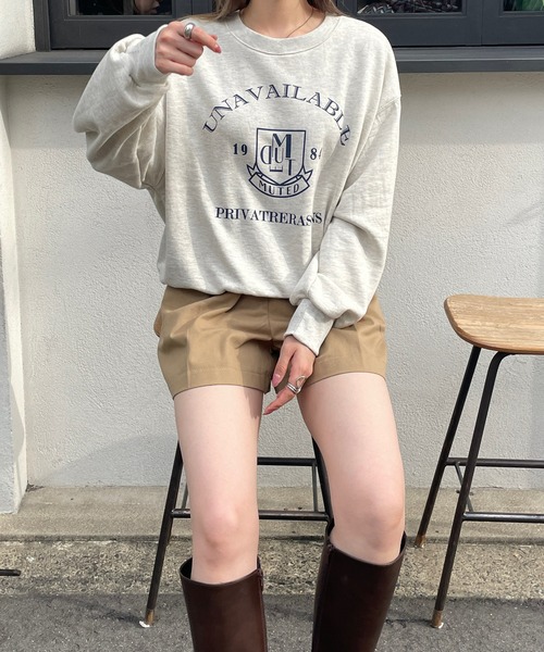 LE MORE（リモア）の「カレッジロゴスウェット（スウェット・レディース・グリーン/オートミール/ネイビー・FREE）」の9枚目の写真