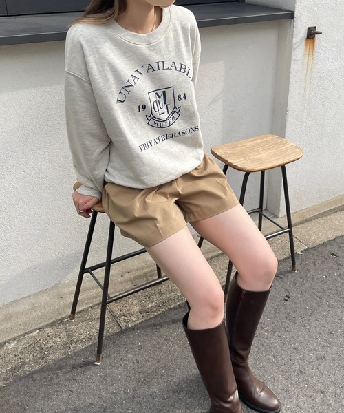 LE MORE（リモア）の「カレッジロゴスウェット（スウェット・レディース・グリーン/オートミール/ネイビー・FREE）」の16枚目の写真