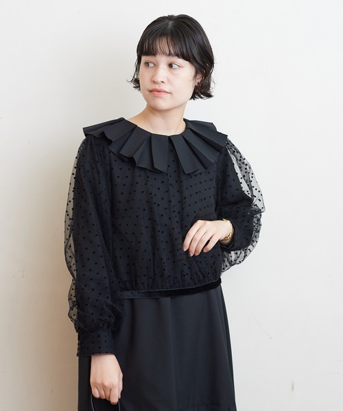 bulle de savon（ビュルデサボン）の「○Tulle Puff ブラウス