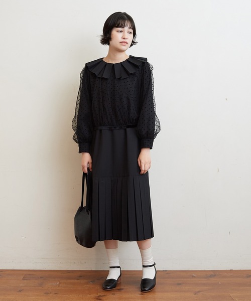 bulle de savon（ビュルデサボン）の「○Tulle Puff ブラウス
