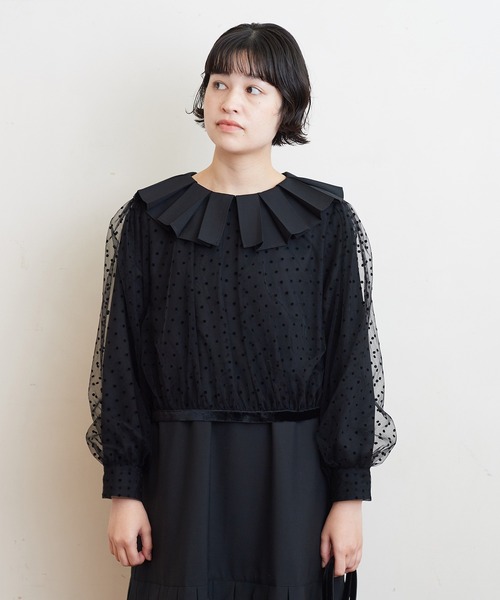 bulle de savon（ビュルデサボン）の「○Tulle Puff ブラウス