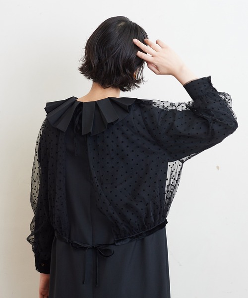 bulle de savon（ビュルデサボン）の「○Tulle Puff ブラウス