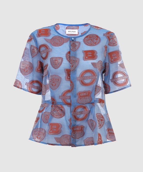 BELPER(ベルパー)の「MANY PATCH BLOUSE(シャツ/ブラウス・レディース・ブルー系その他/レッド・FREE)」の3枚目の写真