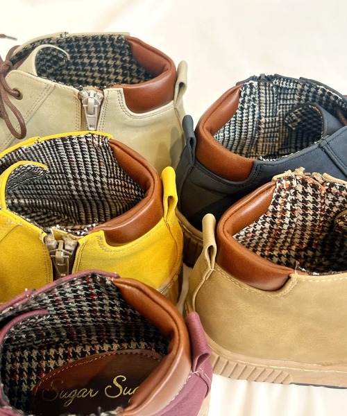 Sugar Sugar(シュガーシュガー)の「【SUGAR SUGAR シュガーシュガー】レースアップワークブーツ(ブーツ・レディース・ベージュ/ネイビー/グレー/イエロー/ワイン・S/M/L/LL)」の13枚目の写真