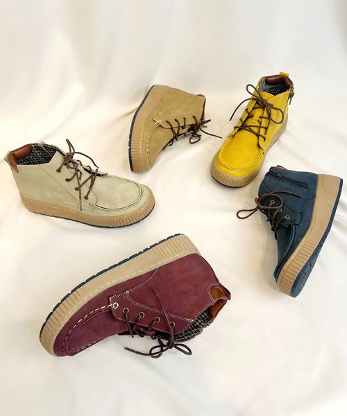 Sugar Sugar(シュガーシュガー)の「【SUGAR SUGAR シュガーシュガー】レースアップワークブーツ(ブーツ・レディース・ベージュ/ネイビー/グレー/イエロー/ワイン・S/M/L/LL)」の18枚目の写真