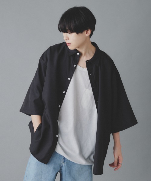 EDEL(エーデル)の「EDEL - リラックスオーバーサイズシャツ(シャツ/ブラウス・メンズ・ホワイト/ブラック・MEDIUM/LARGE)」の2枚目の写真
