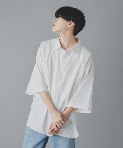 EDEL(エーデル)の「EDEL - リラックスオーバーサイズシャツ(シャツ/ブラウス・メンズ・ホワイト/ブラック・MEDIUM/LARGE)」の4枚目の写真
