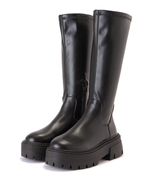 セール】PUレザー厚底ロングブーツ（ブーツ）｜Lace Ladies（レース
