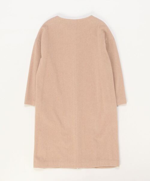 A.N.L（エーエヌエル　レーベル）の「A.N.L ウール混　丸首コート　オーバーサイズ　ドロップショルダー（ノーカラージャケット・レディース・ライトベージュ/ラベンダー・38）」の3枚目の写真