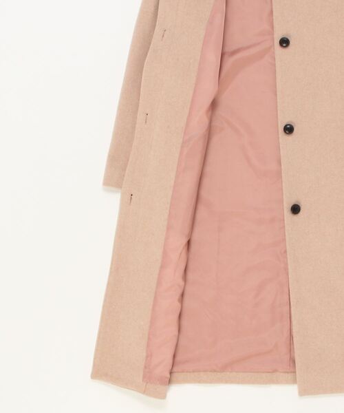 A.N.L（エーエヌエル　レーベル）の「A.N.L ウール混　丸首コート　オーバーサイズ　ドロップショルダー（ノーカラージャケット・レディース・ライトベージュ/ラベンダー・38）」の4枚目の写真