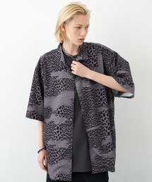 AIVER かすれレオパードオープンカラーシャツ