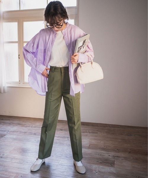 ANGIE（アンジー）の「ハイウエストセンタープレスワークパンツ（チノパンツ・レディース・ブラック/ベージュ/カーキ・SMALL/MEDIUM/LARGE）」の8枚目の写真