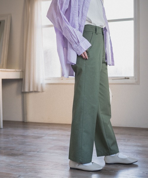 ANGIE（アンジー）の「ハイウエストセンタープレスワークパンツ（チノパンツ・レディース・ブラック/ベージュ/カーキ・SMALL/MEDIUM/LARGE）」の6枚目の写真