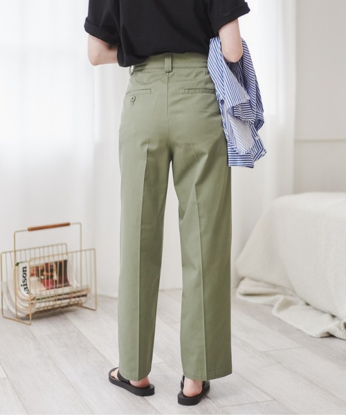 ANGIE（アンジー）の「ハイウエストセンタープレスワークパンツ（チノパンツ・レディース・ブラック/ベージュ/カーキ・SMALL/MEDIUM/LARGE）」の17枚目の写真