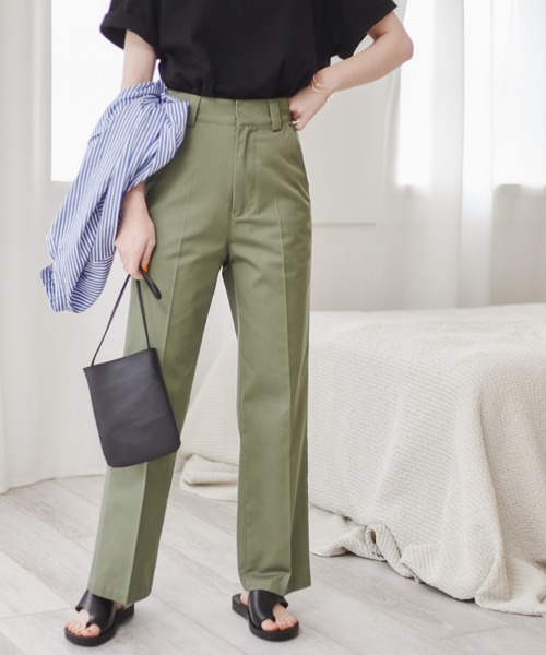 ANGIE（アンジー）の「ハイウエストセンタープレスワークパンツ（チノパンツ・レディース・ブラック/ベージュ/カーキ・SMALL/MEDIUM/LARGE）」の20枚目の写真