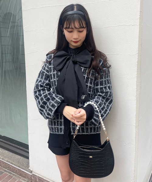 one after another NICE CLAUP（ワンアフターアナザーナイスクラップ）の「ツイードロングカーディガン　2023SS（カーディガン/ボレロ・レディース・ブラック/グレー/アイボリー・FREE）」の16枚目の写真