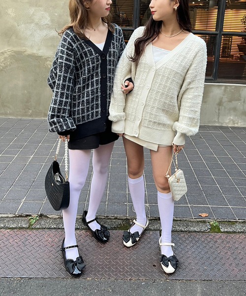 one after another NICE CLAUP（ワンアフターアナザーナイスクラップ）の「ツイードロングカーディガン　2023SS（カーディガン/ボレロ・レディース・ブラック/グレー/アイボリー・FREE）」の19枚目の写真