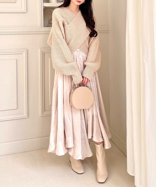 MIIA（ミーア）の「クロスニット（ニット/セーター・レディース・ベージュ/パープル/ピンク/オフホワイト/ブラック・FREE）」の22枚目の写真