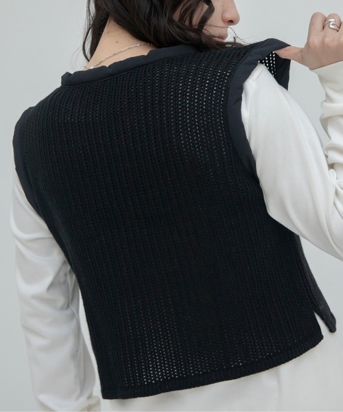 VACANCY（ヴァカンシー）の「パイピングニットベスト（ベスト・レディース・アイボリー/ブラック・FREE）」の17枚目の写真