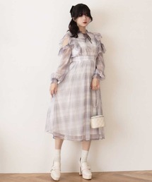 TELMA チュール　チェック　ワンピース TELMA チュールチェックワンピース