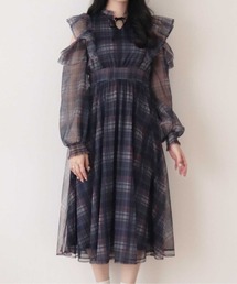 TELMA チュール　チェック　ワンピース TELMA チュールチェックワンピース