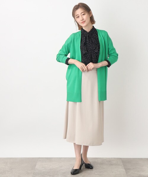 grove（グローブ）の「◆洗える！着回し◎！レビータミドル丈カーディガン（カーディガン/ボレロ・レディース・ライトグレー/ブラック/ダークグリーン・02/03/04/01/05）」の8枚目の写真