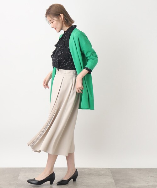 grove（グローブ）の「◆洗える！着回し◎！レビータミドル丈カーディガン（カーディガン/ボレロ・レディース・ライトグレー/ブラック/ダークグリーン・02/03/04/01/05）」の9枚目の写真