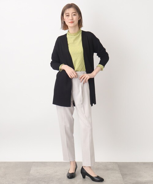 grove（グローブ）の「◆洗える！着回し◎！レビータミドル丈カーディガン（カーディガン/ボレロ・レディース・ライトグレー/ブラック/ダークグリーン・02/03/04/01/05）」の13枚目の写真