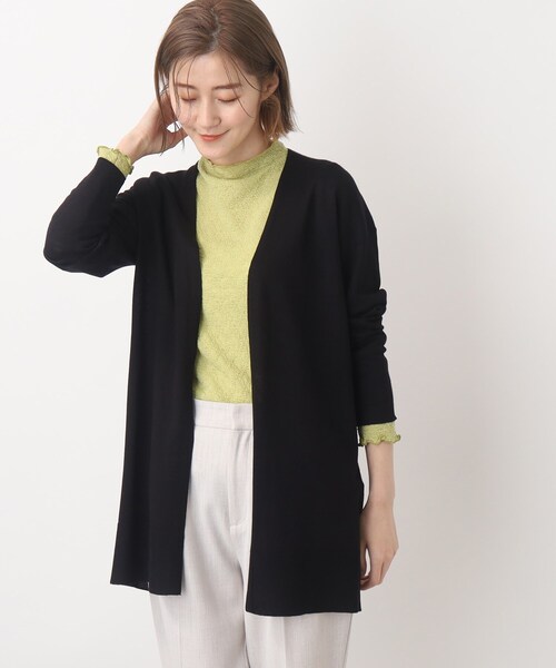 grove（グローブ）の「◆洗える！着回し◎！レビータミドル丈カーディガン（カーディガン/ボレロ・レディース・ライトグレー/ブラック/ダークグリーン・02/03/04/01/05）」の16枚目の写真