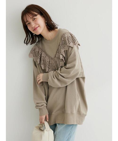 Sugar spoon（シュガースプーン）の「・SUGAR SPOON刺繍レースウラケプルオーバー（Tシャツ/カットソー・レディース・グレイッシュベージュ/ブラック/アイボリー/グリーン系その他3・FREE）」の22枚目の写真