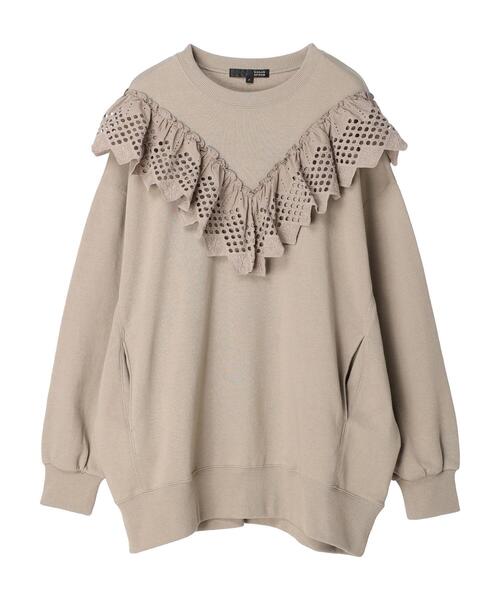 Sugar spoon（シュガースプーン）の「・SUGAR SPOON刺繍レースウラケプルオーバー（Tシャツ/カットソー・レディース・グレイッシュベージュ/ブラック/アイボリー/グリーン系その他3・FREE）」の9枚目の写真
