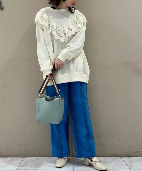 Sugar spoon（シュガースプーン）の「・SUGAR SPOON刺繍レースウラケプルオーバー（Tシャツ/カットソー・レディース・グレイッシュベージュ/ブラック/アイボリー/グリーン系その他3・FREE）」の7枚目の写真