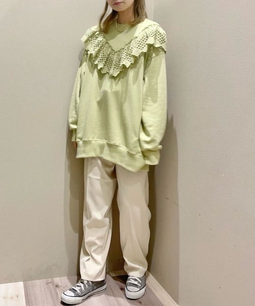 Sugar spoon（シュガースプーン）の「・SUGAR SPOON刺繍レースウラケプルオーバー（Tシャツ/カットソー・レディース・グレイッシュベージュ/ブラック/アイボリー/グリーン系その他3・FREE）」の5枚目の写真