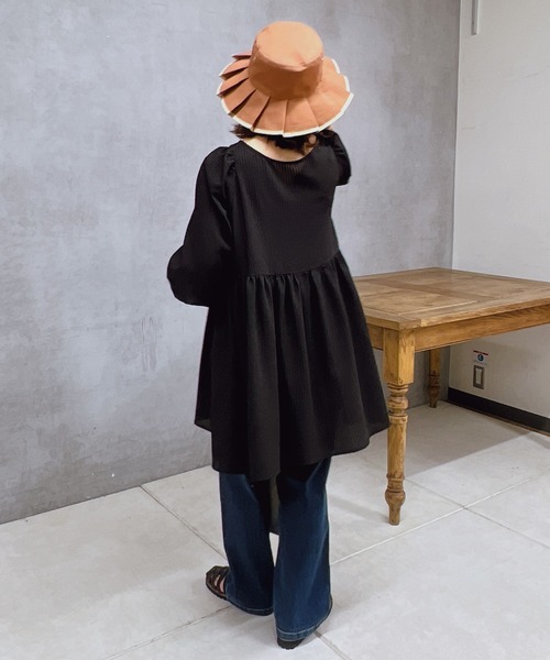 un dix cors（アンディコール）の「プリーツハット（ハット・レディース・ブラック/ブラウン・FREE）」の8枚目の写真