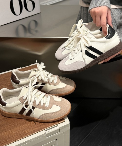 【LOUIS VUITTON】ジャーマントレーナー スニーカー LOUIS VUITTON - ルイヴィトン レザースニーカー モノグラム